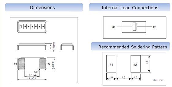 SC-32P晶振,3215mm石英諧振器,小體積晶振