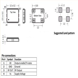 AXTAL時(shí)鐘有源晶振,AXE3225WT-50-4G-100.000MHz,HCMOS,3225mm,AXE3225WT系列
