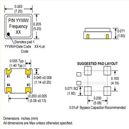 C3390-18.432,Crystek數(shù)字視頻晶振,18.432MHz,7050mm振蕩器
