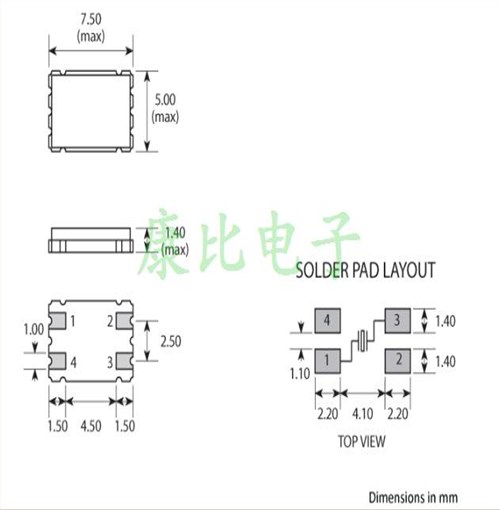 黑色面晶體,GSX-1B-25.000MHz,陶瓷諧振器,Golledge晶振,GSX-1B晶體,7050貼片晶振