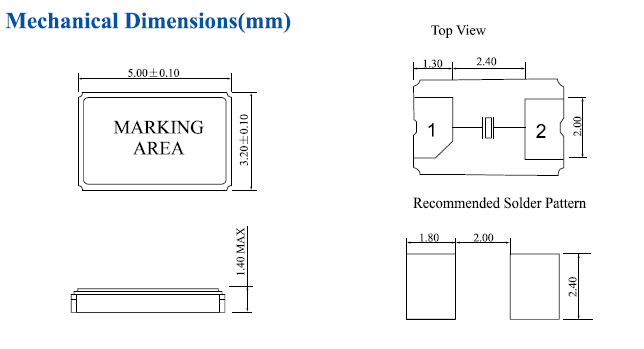 E5FA晶振,5032晶體諧振器,SMD貼片晶振