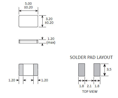 CC2A晶振,5032無(wú)源晶振,石英晶體諧振器